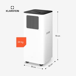 Klarstein Mobiele Airco Breeze Box 1,2 kWh, 3-in-1: koelen, ontvochtigen & ventileren, app & spraakbesturing, energieklasse A, voor ruimtes tot 51 m², vrijstaand met wielen, inclusief raamkit, wit - Airconditioner Mobiele Airconditioner,2 kW — thumbnail 3