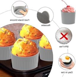 12 stuks siliconen muffinvormen voor airfryer, herbruikbare bakvorm, siliconen vormen voor muffins, cake en eieren — thumbnail 6
