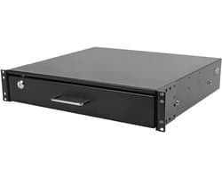 Rackmount Opslag Lade - Serverlade Lade - Gereedschap Opbergen - Afsluitbare Lade - 2U - Zwart