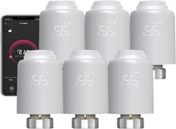 Zigbee Thermostaat Klep - Radiatorregelaar Slim - Energie Besparen - Wekelijks Programmeerbaar - 58.4x58.4x97mm - Wit — thumbnail 1