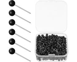 500 Stuks Zwarte Duimspelden met Stalen Punt, Ideaal voor Prikborden, Kaarten en Creatieve Projecten