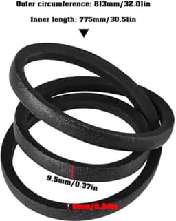 Dailygoods- Grasmaaier V-riem - Compatibel met Sabo SA 29741 52-140 HMA - Hoogwaardige rubbermateriaal - Buitenomtrek 813 mm - Verbeterde transmissie-efficiëntie - Geschikt voor onderhoudstechnici - Maaier — thumbnail 2