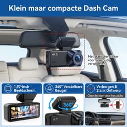 Fokelyi - 4K Dashcam Voor En Achter Auto - Met GPS WiFi En 64GB SD Kaart - Nachtzicht Parkeerbewaking G-Sensor - Ultra HD Dual Camera — thumbnail 5