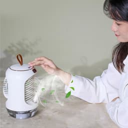 Elektrische Ventilator - Draagbare Fan - Koel Blijven - Met Nachtlampje - 280ml Tank - Wit — thumbnail 4