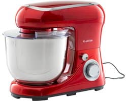 Klarstein Keukenmachine Bella Pico 2G - 1300W,7PS - 6 Vermogensstanden - 5 L - RVS Kom - Planetair Mixsysteem - Stijvol Roeren, Kneden of Kloppen - Krachtig En Compact - Aluminium Gegoten Kneedhaak - Meerdere Kleuren Beschikbaar - Rood