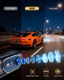 Dashcam Auto 4K 3 Kanaals - Voor, Achter en Interieur Camera - WiFi App - Nachtzicht - 64GB — thumbnail 2