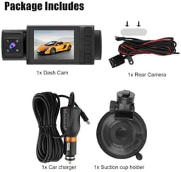 Dailygoods - Dailygoody - Dashcam - 3-kanaals Dashcamera voor Auto's - 1080P Full HD Nachtzicht - G-sensor en Parkeermodus - Veiligheid en Bewaking - Geschikt voor... — thumbnail 5