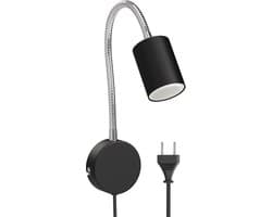 Leeslamp Zwanenhals - Flexibele Lamp - Gericht Lezen - Inclusief LED Lamp - 47.7 cm Hoog - Mat Zwart