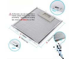 Geschikt voor Whirlpool Ikea Jenn Air W10169961A afzuigkap filter, filter, afzuigkapfilter, ventilatiefilter, vervangingsset van 2 stuks, afzuigkapfilter, 222X190