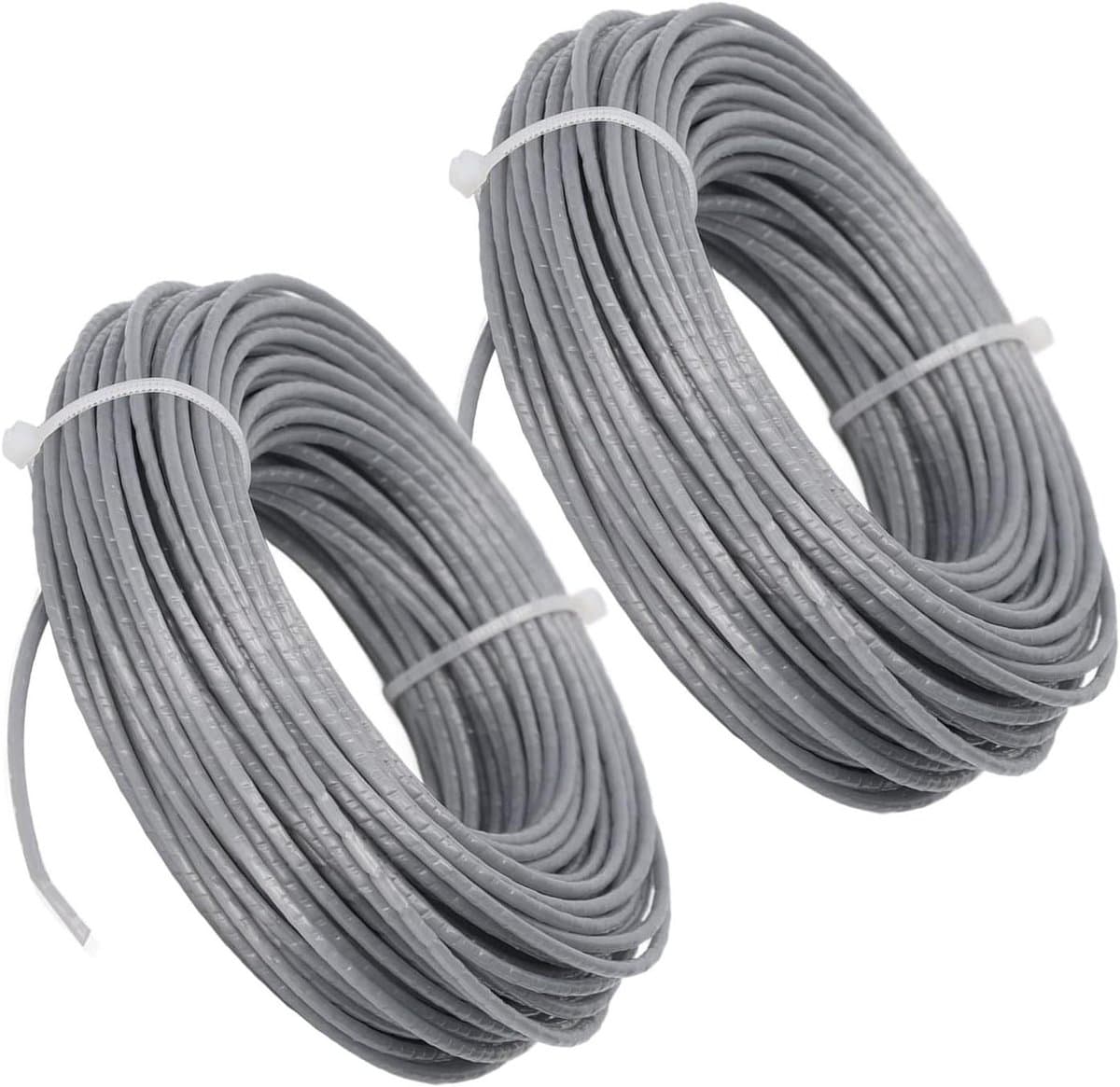 Grasmaaier Staalkabel Koord - Nylon Lijn - Gazon Onderhoud - Duurzaam Nylon Materiaal - 24m 2.0mm - Grijs — afbeelding 1