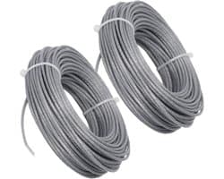 Grasmaaier Staalkabel Koord - Nylon Lijn - Gazon Onderhoud - Duurzaam Nylon Materiaal - 24m 2.0mm - Grijs