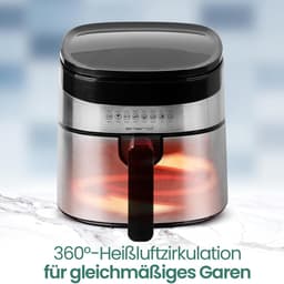 Digitale Airfryer - Heteluchtfriteuse XL - Gezond Frituren - 8 Programma's - 4.5 Liter - Zwart Zilver — thumbnail 4