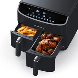 Heteluchtfriteuse Dubbele Kamer - Airfryer Twee Zones - Vetarm Koken - Synchro Kookzones - 7 Liter Totaal - Zwart — thumbnail 4
