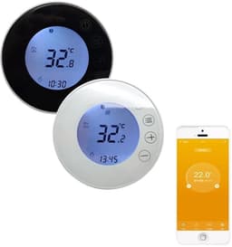 Digitale Thermostaatho - Slimme Thermostaa - Verwarming Regelen - Wifi App Bediening - 87x87x42mm - Zwart — thumbnail 5