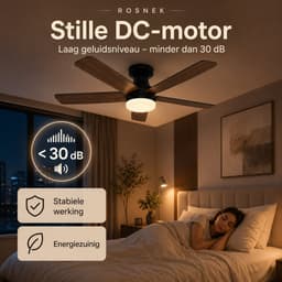 MUPOO Moderne Zwart plafondventilator met verlichting 106cm-Afstandsbediening en App-Stille &Zomer en Winterstand-Dimbaar& 6 Snelheden -ventilator lamp plafond Voor Slaapkamer Woonkamer-Multiplex Omkeerbare bladen — thumbnail 3