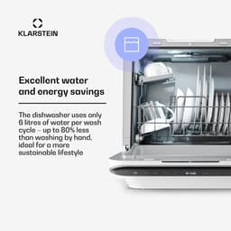 Klarstein Oceana mini vaatwasser - Compacte vaatwasser voor 3 couverts, met 7 programma's, 6 liter waterverbruik, AquaStop, draagbaar design — thumbnail 6