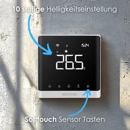 Slimme Thermostaat - Vloerverwarming Bediening - Temperatuur Regelen - App Bediening Zonder Hub - 60mm Inbouwdoos - Wit — thumbnail 3
