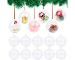 Kerstballen van 5 cm voor DIY-ontwerpen, set van 20, transparante plastic ballen voor knutselen en versiering