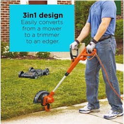 Grasmaaier - Grastrimmer - Gazon Onderhoud - Handmatige Bediening - 305 cm - Zwart Oranje — thumbnail 5