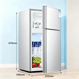 Mini koelkast met vriesvak 43 liter dubbele deuren compact model scheidbare koel en vriesruimte voor langdurige versheid geschikt voor slaapkamer keuken kantoor en studentenkamer — thumbnail 3
