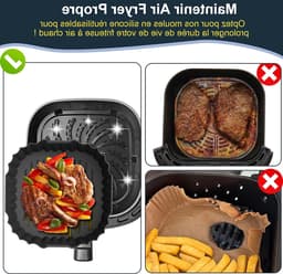 Siliconen Bakvorm voor Airfryer - Vervaardigd uit Hoogwaardig Silicone, Perfect voor Bakken en Koken, Geschikt voor Diverse Gerechten — thumbnail 4
