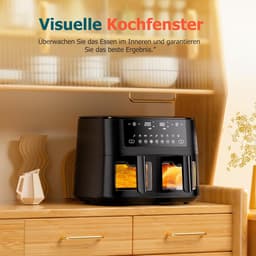 Cookwise Dual Zone Air Fryer 2 Lades - Heteluchtfriteuse met Kijkvenster - 9-In-1 Kookmogelijkheden - Zwart — thumbnail 6