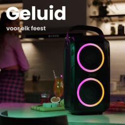 Auronic Partybox - Draadloos - Party Speaker - Muziek box - Discolichten - USB, AUX en SD-kaart Aansluiting - Zwart — thumbnail 4