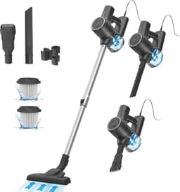 600 W Stofzuiger met Kabel - 25 kPa Steelstofzuiger voor Harde Vloeren en Tapijt - 800 ml Handstofzuiger met Oververhittingsbeveiliging — thumbnail 1