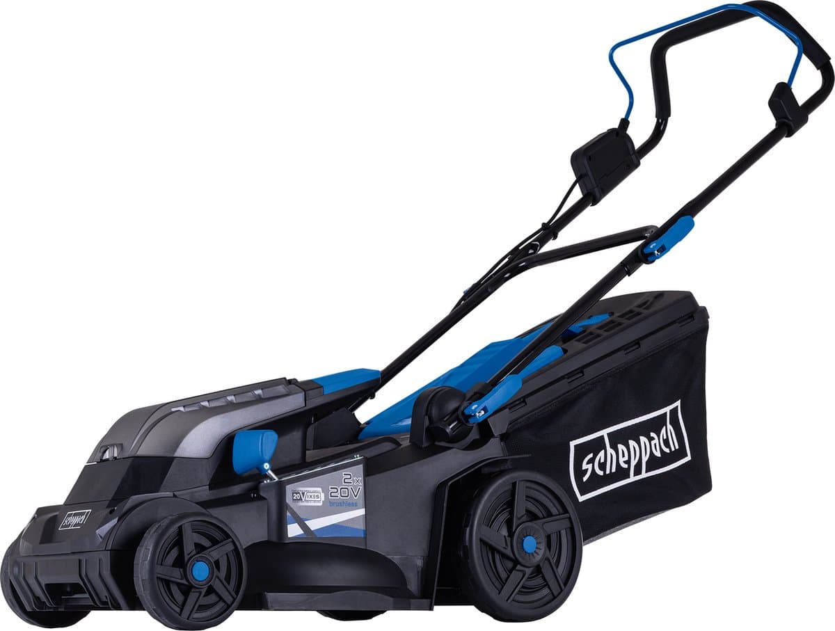 Scheppach BC-MP380-X Accu Grasmaaier - 2x20V - Mulchfunctie - 38cm maaibreedte - 6 instelbare maaihoogtes: 27-75mm - Voor tuinen tot 500m² 45L opvangbak - — afbeelding 1