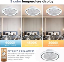 Stil LED Plafondventilator met Verlichting 360 Graden Draaibaar en Dimbaar — thumbnail 5