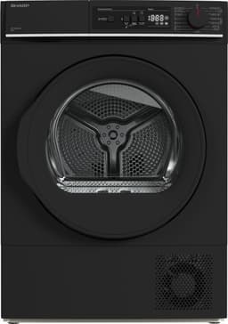 Sharp KDNA8S6BCBE - warmtepomp droger - 8 kg - energie label C - 15 programma's - LED trommelverlichting - links en rechts draaiend - mat zwart — thumbnail 1