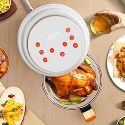 Airfryer - 3L – Heteluchtfriteuse - 1000W – Olievrij Frituren – LED Touchscreen - en 360° Hete Lucht – Voor Gezonder Koken - Veilig in Gebruik - Wit — thumbnail 3