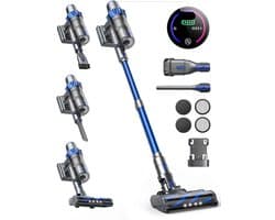 Steelstofzuiger - Vacuum Cleaner - Draadloze Stofzuiger- Kruimeldief Snoerloos - 500W - 48KPA Zuigkracht - Handstofzuiger - Tot 55 Min Oplaadtijd - Anti-Winding Borstel en 1.5L Groot Stofreservoir - voor Tapijt, Vloer & Auto