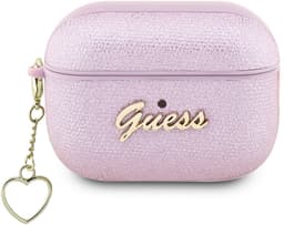 Guess AirPods hoesje voor Airpods Pro & Pro 2 - Metallic Script - Paars — thumbnail 1