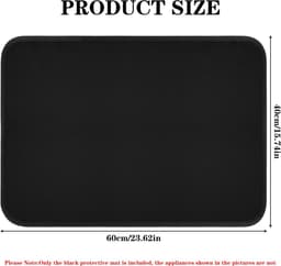 Hittebestendige mat voor luchtfriteuse, 60 x 40 cm, werkbladbescherming, vuurvaste waterdichte antislipmat voor koffiezetapparaat, magnetron — thumbnail 7