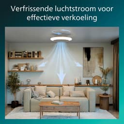 Philips Amigo Plafondventilator - Ingebouwde LED-lamp - Wit en gekleurd licht - Dimbaar - 20W+40W - Inclusief afstandsbediening - 4400 Lumen - Diameter: 480mm — thumbnail 5
