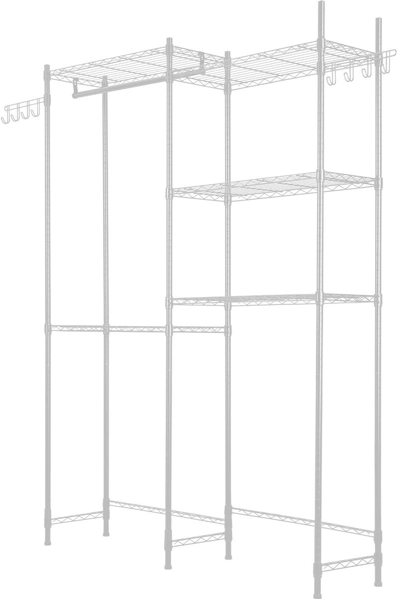 VEVOR Opbergrek boven wasmachine/droger, dubbele rij, 5 lagen, wit — afbeelding 1