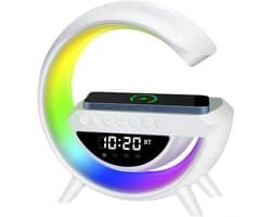 Bluetooth-luidspreker - 1 stuk - Luidspreker - Draadloze oplaadbare bureaulamp - Draadloos opladen - Multifunctioneel - LED - Nachtlampje voor naast het bed - Slaapkamerdecoratie - Wit