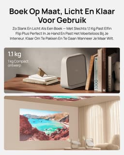 MELVRA Draagbare Beamer - Projector - Full HD 1080p - 400 ISO Lumen - Netflix Ondersteuning - DLP - Verstelbare Standaard - 2 x 3W Luidsprekers - Wit — thumbnail 3