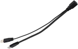 USB Verlengkabels - Dubbele Stekker Adapter - Externe Harde Schijf - Extra Voeding Poort - 30cm Lengte - Zwart — thumbnail 5