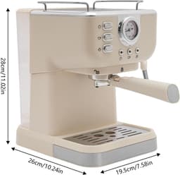 Espressomachine - Koffiezetapparaat - Thuis barista - Ingebouwde melkopschuimer - Compact formaat - Wit — thumbnail 5