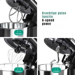 RONN® Mixer met mengkom - Mixer - Mixer met mengkom keukenmachine - Zwart -‎39cm x 24cm x 32cm — thumbnail 2