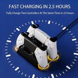 Sounix Oplaadstation geschikt voor PS5 DualSense Controller - PS5 accessoires - Dual Oplader - Charging Dock - Zwart — thumbnail 3