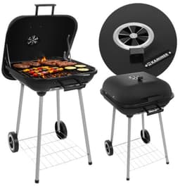 Kaminer Houtskoolbarbecue met deksel, 77 x 53 x 46 cm voor tuin en terras — thumbnail 1