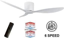Trexxo - ventilator - ventilator plafond - Ventilator LED lamp - ø 132 cm - Met afstandsbediening - 6 snelheden - Dual modus voor winter en zomer — thumbnail 1