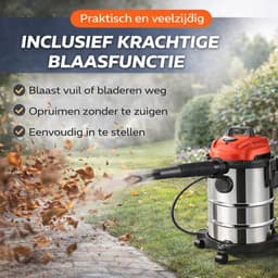 Industriële Nat- en Droogzuiger 3-in-1 – 15 Liter – 1200W – Met Blaasfunctie – Waterdichte Bouwstofzuiger — thumbnail 3
