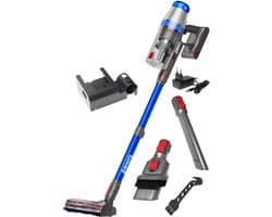 Dparts steelstofzuiger draadloos - 29,6V - met kruimeldief functie en accessoires - snoerloze stofzuiger zonder zak op accu