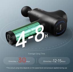 OPOVE M3 Pro 2 massagepistool, massagepistool, led-display, 2500 omw/min, masagegistpistool met 5 standen, 2600 mAh accu, 12 mm amplitude voor het verlichten van spierpijn, zwart — thumbnail 5