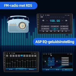 ESSGOO Autoradio 2Din Universeel - 10.1 Inch IPS HD Touchscreen - Android 15 - Apple Carplay & Android Auto (Draadloos) - 4+64GB - GPS Navigatiesysteem - Bluetooth, WiFi, MP5 — thumbnail 3