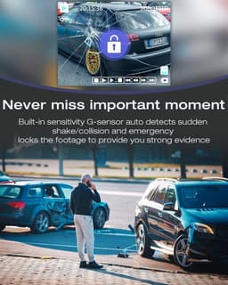 Dashcam Full HD 1080P voor Voor, Achter en Interieur — thumbnail 5